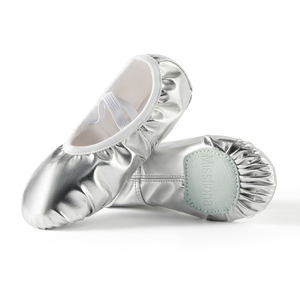 Zapatillas de Ballet de Alta Calidad para Niñas, Suela Suave, Zapatillas de Baile Doradas y Plateadas, Zapatos de Práctica de Ballet con Suela Dividida - Product Image 5