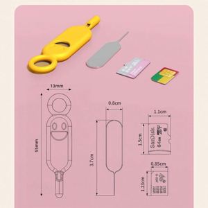 Soporte de silicona para tarjeta SIM con herramienta de extracción de pin y abridor de bandeja, amuleto para mochila para smartphone, para hombre y mujer, para actividades al aire libre - Product Image 5