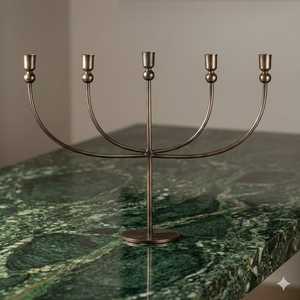 Candelabro Moderno de Hierro Negro con Cinco Brazos para Decoración del Hogar, Portavelas para Decoración Navideña, Hecho a Mano, Encantador - Product Image 4