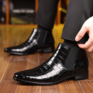 Bottes Chelsea imprimées pour hommes, grande taille 39-48, bottes à enfiler avec côtés élastiques, bottes habillées à la cheville, bottes à la mode pour l'automne et l'hiver - Product Image 6