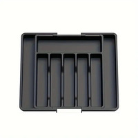 Organizador de cubiertos ajustable de plástico KZR, organizador de cajones de cocina expandible, divisor de cajones para cubiertos.