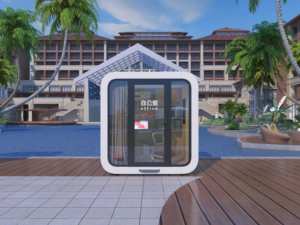 Moderno stile scandinavo Villa prefabbricata con tecnologia di vetro intelligente da pavimento <span class=keywords><strong>a</strong></span> soffitto finestre impermeabile Mini sala riunioni/ufficio - Product Image 3