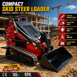 Minicargadora de orugas compacta con certificación CE EPA Stage V y cucharón de acoplamiento rápido para la carga de materiales en sitios de construcción - Product Image 1