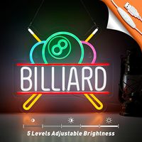 Lumière LED de billard à intensité variable, alimentée par USB, classée IP65, enseigne au néon personnalisée pour pub, bar, salle de billard, décoration murale, corps en acrylique