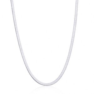 Collar de Plata de Ley 925 con Cadena de Hueso de Serpiente Chapada en Oro de 18k, Joyería Única con Iniciales Dylam, para Parejas - Product Image 1