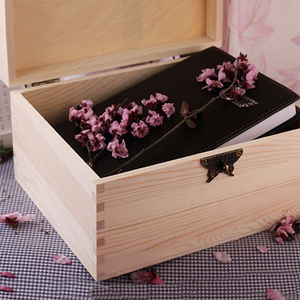 WanuoCraft-Caja de regalo de madera sólida personalizada, embalaje de regalo sin terminar, almacenamiento de joyería - Product Image 3