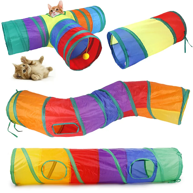 Tunnel Pliable pour Chats Jouets pour Animaux de Compagnie Kitty Pet Training Interactive Fun Toy Tunnel Bored For Puppy Kitten Rabbit Play Tunnel Tube