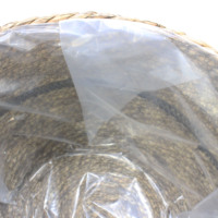 Keranjang penyimpanan pot bunga buatan tangan tali rumput antik dengan lapisan tahan air