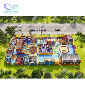 Outdoor Pretpark Nieuwe Aangepaste Ontwerp Opblaasbare Kids Playground Kleurrijke Outdoor Opblaasbare Park Speeltuin Voor Event