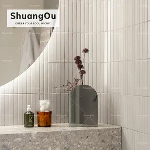 Kustom Pabrik Hotel Shower kamar mandi Kiln punggung ubin percikan dapur Backsplash Strip mosaik ubin dinding