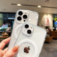 Coque de téléphone magnétique transparente de haute qualité pour iPhone 16 Pro Max couverture transparente en acrylique magnétique en gros