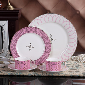 Hot Sale 4pcs Plate and Cup <b>Set</b> Ceramics Elegant <b>Bone</b> <b>China</b> <b>Dinner</b> Dish and Cup <b>Sets</b> - Product Image 4