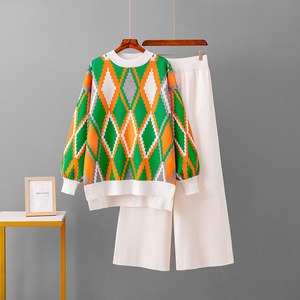 Ensemble femme pull ample et pantalon large taille haute nouvelle collection automne – Vente en gros pour boutiques - Product Image 5