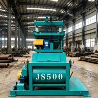 Bétonnière JS500 500L à double arbre avec trémie et moteur électrique pour petite centrale à béton