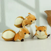 Jouet mignon décoration sac à dos sac à main porte-clés breloques grande queue écureuil Animal peluche porte-clés pendentif