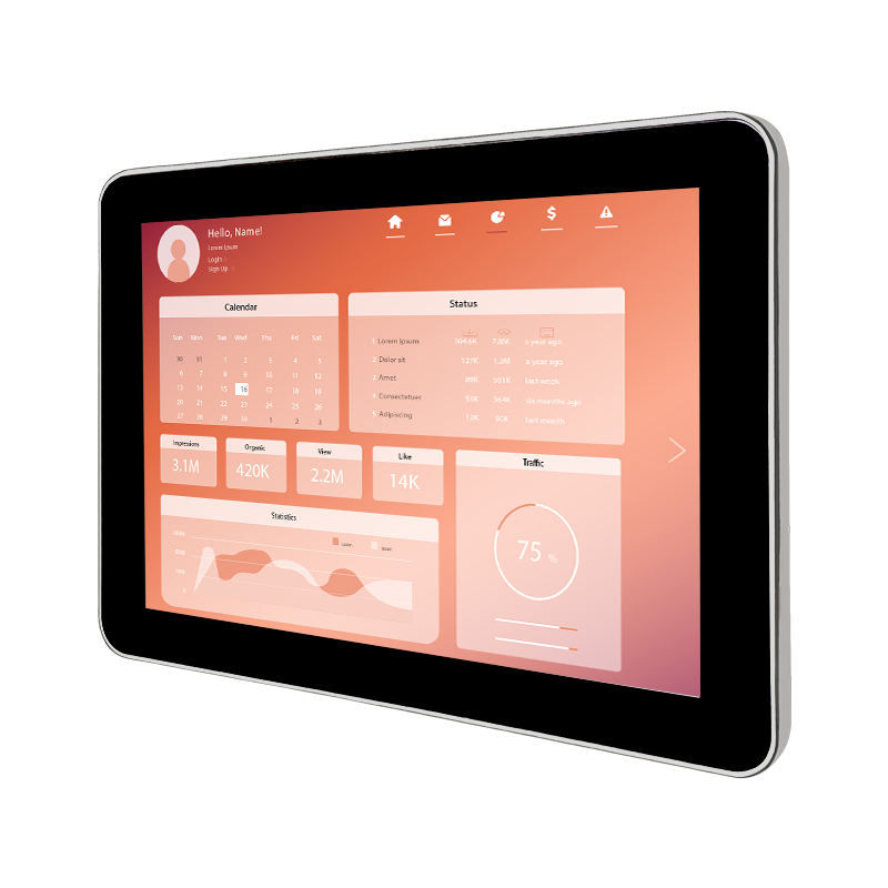 Industrial 18.5 Inch LCD Monitor PCAP Capacitive Touch Screen VGA HD TFT Wall Mount Kit USB Aluminum Frame New EETI Desktop