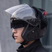 Casque de moto ouvert personnalisé de haute qualité avec feux arrière LED de sécurité, certifié DOT, double visière, casque tout-terrain