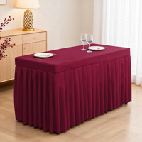 Nappe blanche ajustée pour tables rectangulaires de 4, 6 et 8 pieds - Tissu polyester résistant à l'eau et lavable