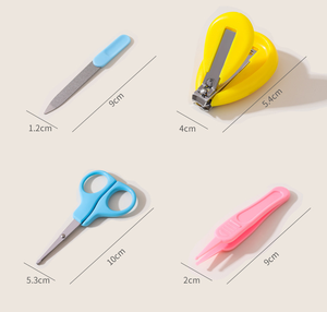 Juego de cuidado de bebé transfronterizo de 4 piezas esenciales para limpiar tijeras de seguridad cortaúñas Lima tijeras pequeñas - Product Image 3
