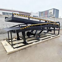 Rampe de quai mobile hydraulique robuste LANXIN avec grille antidérapante en acier inoxydable et garde-corps de 30 cm pour le chargement de conteneurs de 20 et 40 pieds