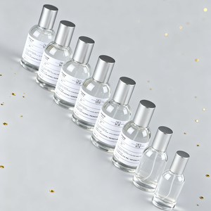 Hochwertige 100ml Zylinder-Glasflaschen für Parfüm mit Pumpzerstäuber, Aluminium+Kunststoff-Kragen, Goldprägung, Kristall-Kölnischwasser-Flakon - Product Image 4