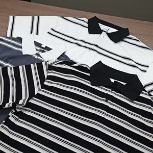 Camisas Polo Personalizadas de Alta Calidad, 220gsm, Mezcla de Algodón y Poliéster, Clásicas, Casuales Elegantes, a Rayas, de Manga Corta, con Botones, para Hombre - Product Image 5