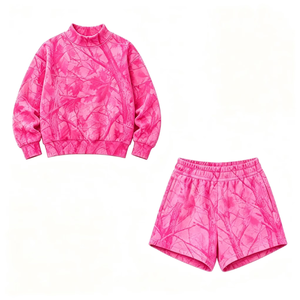 Baby Kids Girls Pink Realtree Camo Print <b>Mock</b> <b>Neck</b> Long Sleeve <b>Top</b> Pants/Shorts Onesie Sweatshirt Outfits Autumn Casual Wear - Product Image 3