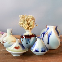 Vase à bourgeon en céramique flambe antique fait à la main pour aromathérapie vase en porcelaine bleu et blanc ornements en porcelaine