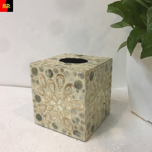 <b>Paper</b> <b>napkin</b> box with pearl shell 5 - Product Image 1