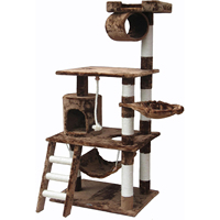 En gros Arbre à chat de luxe moderne et écologique, grande tour avec poteaux en sisal, design animalier en peluche, en bois et carton, 4+ niveaux