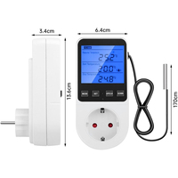 Thermostat de prise de régulateur de température numérique prise EU 220V avec interrupteur de minuterie chauffage refroidissement pour réfrigérateur aquaculture