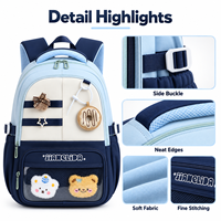 Sac à dos scolaire ergonomique, imperméable, mignon, respirant, avec bretelles rembourrées réglables pour enfants