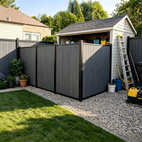 Panneau de clôture extérieur en vinyle 3D WPS WPC brun Guard Wall Palisade avec poteau, résistant aux intempéries, pour usage résidentiel