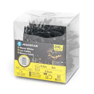 <b>Flat</b> LED string lights, firecracker type, 3AA <b>batteries</b>, warm white, 5m, ideal for decorating events and creating atmospheres - Product Image 3