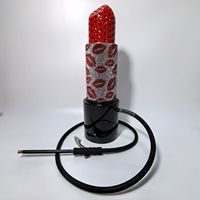 Vente en gros de chichas portables de luxe uniques en aluminium rose gold rouge, ensemble complet