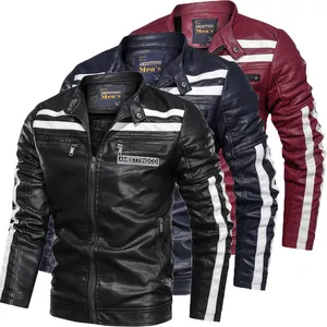 9013 New Arrive Autumn High Quality Men Outwear Leather Plus Size Jackets Man's Pu Leather Jacket
