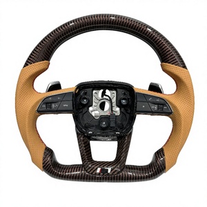 พวงมาลัยรถยนต์รุ่นสปอร์ตคาร์บอนไฟเบอร์หุ้มหนัง สำหรับรถยนต์ออดี้ A3 C8 A1 Q3 A4 Q5 A6 Q7 A8 B6 B7 B8 B9 C6 C7 TT R8 - Product Image 1