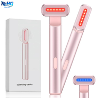 Baguette de luminothérapie rouge 620 nm 4-en-1, microcourant pour le visage et le cou, masseur LED anti-âge de qualité médicale pour usage domestique
