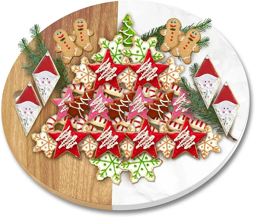 Akazien holz und Marmor gespleißt gekochtes Essen Brett, schön dekorierte Käse platte, sehr geeignet für Küchen dekoration.