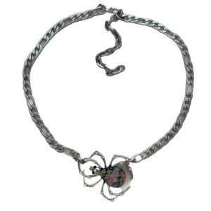 Collier avec pendentif en résine à grandes fleurs blanches pour femmes, chaîne à billes, bijoux tendance et originaux - Product Image 3