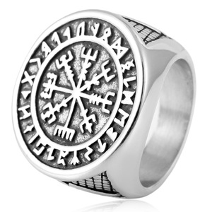 yunnique Nordic Viking Stainless Steel <b>Ring</b> Men's Geometric Cross Design Gift Jewelry <b>Titanium</b> Steel Cast <b>Ring</b> - Product Image 1