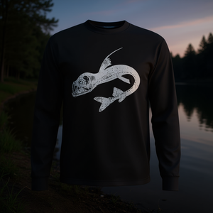 T-shirt à manches longues pour homme, style déchiré, motif visage souriant, design personnalisable, promotionnel - Product Image 3