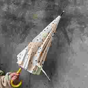 Parapluie manuel long à manche en J en bois, imprimé petit cœur, avec logo personnalisé OEM, pour femme, cadeau, vente en gros - Product Image 4
