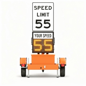 GUANGAN Portable Solar LED Display Vehicle Speed Radar Activated Highway Traffic <b>Safety</b> Sign for TrailerWarning Road Sign - Product Image 1