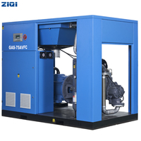 Compresseur d'air à vis industriel 220 v, 75kw, 100hp, puissance AC, conduite directe, vitesse Variable