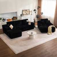 Canapé convertible en velours côtelé en forme de L, 3 places, sans structure, fauteuil de lecture, ensemble de canapé sectionnel moderne pour salon