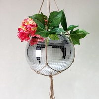 Pot de fleurs boule disco moderne de 4 pouces, effets miroir réfléchissants, plastique, verre, couleur personnalisable, décoration de jardin suspendue intérieure/extérieure