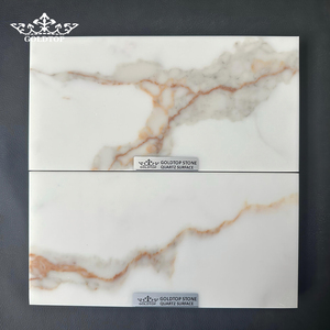 Losas de Cuarzo Pulido de Lujo GOLDTOP 5129, Piedra Blanca Platino con 5 Años de Garantía para Pisos Modernos, Cubiertas de Mesa y Paredes de Comedor - Product Image 3
