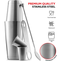 Ensemble de bar personnalisé en acier inoxydable Kit de mixologie pour barman Cocktail Shaker à Martini Verseurs Jigger avec design Boston