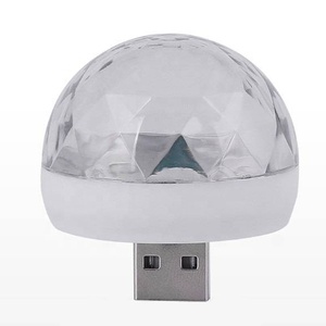 4mm 휴대용 RGB 폰 디스코 나이트 볼 미러 파티 장식용 LED 미니 USB 매직 로맨틱 볼 <span class=keywords><strong>DJ</strong></span> 디스코 LED 조명 - Product Image 1